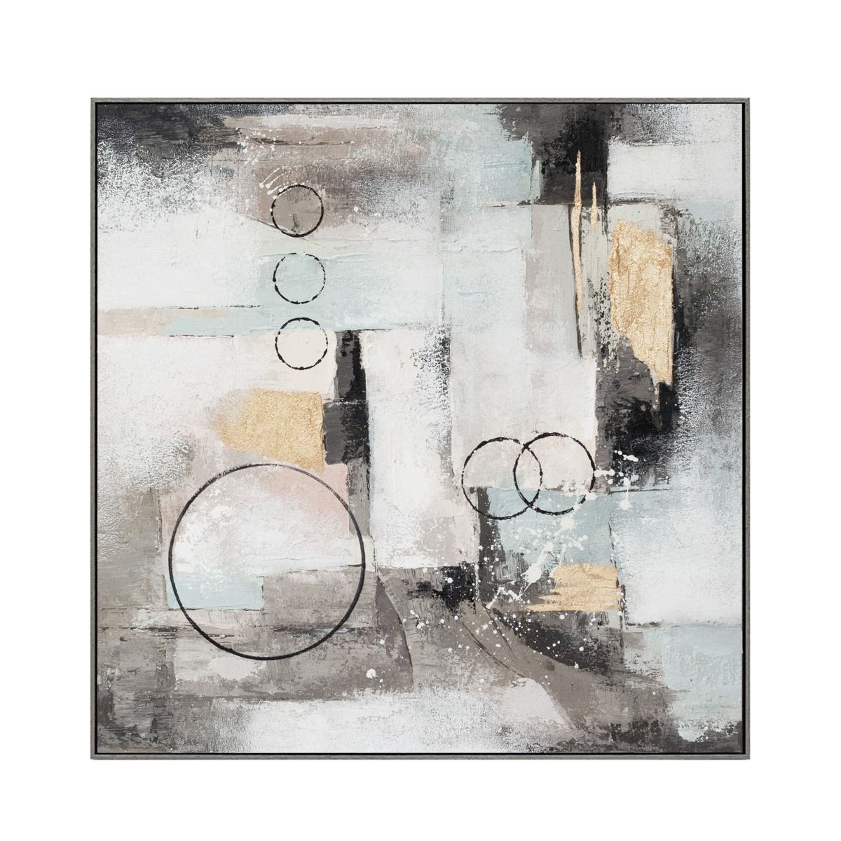 Palette Circular Symphony Hand Painted Framed Diptych from Home Trends & Design - Luna Furniture