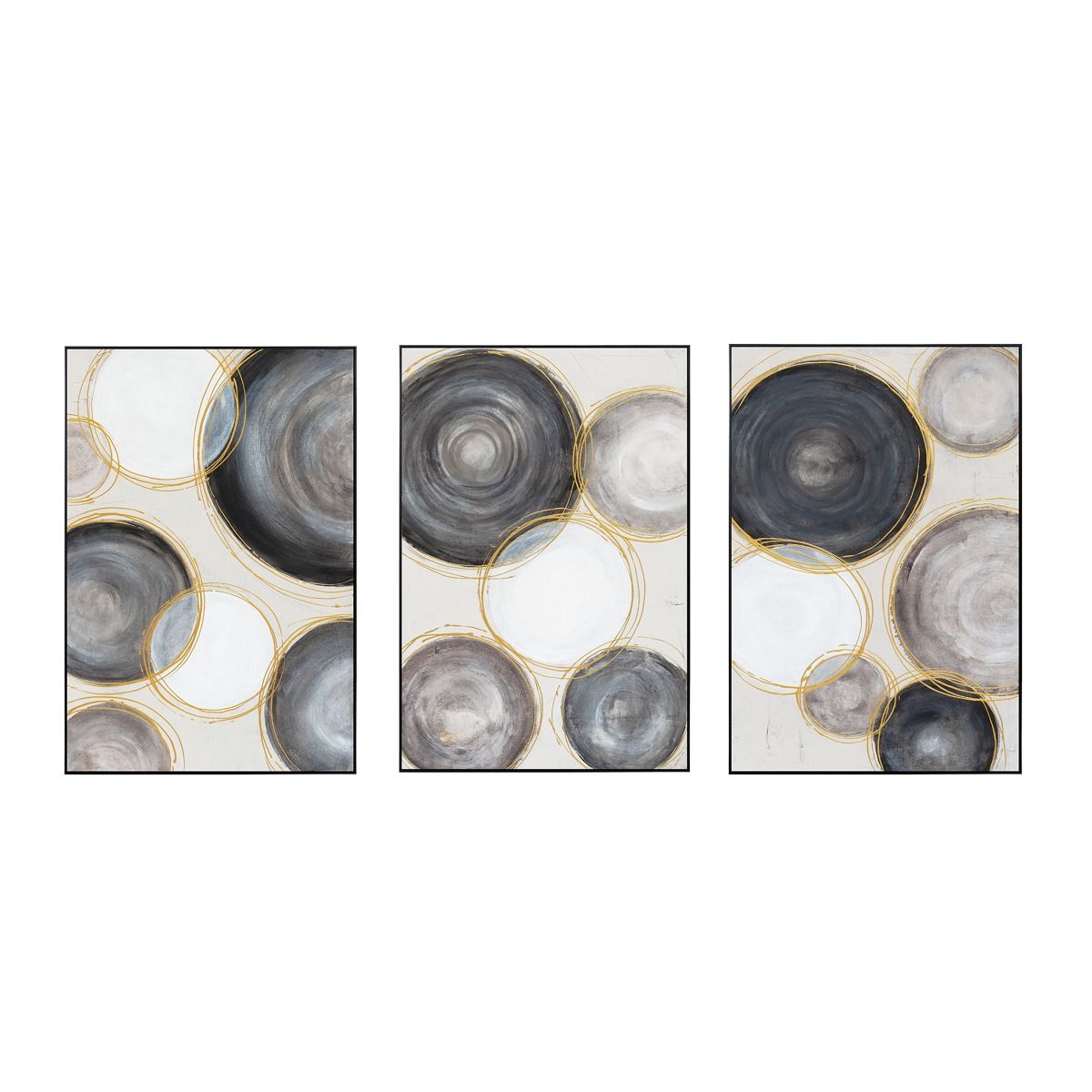 Palette Gilded Globes Hand Painted Framed Triptych from Home Trends & Design - Luna Furniture