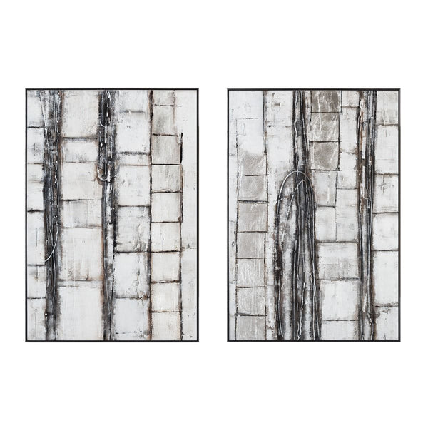 Palette Nature Canvas Hand Painted Framed Diptych