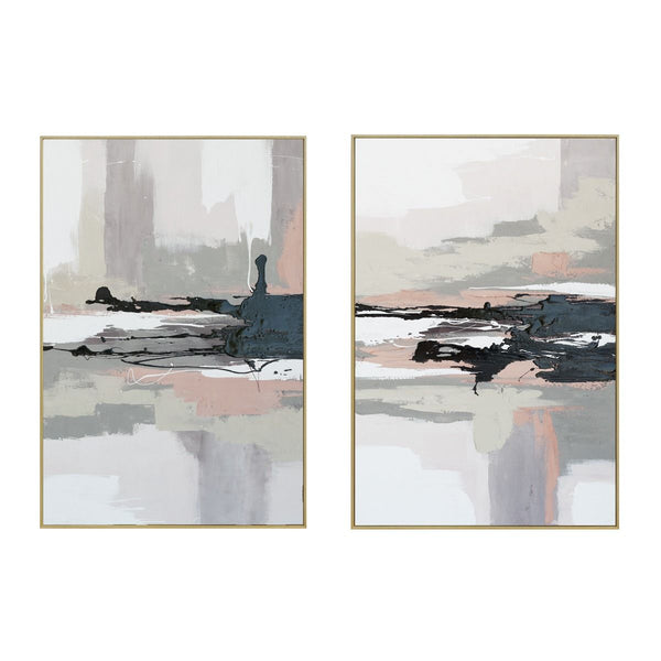 Palette Vistas Unknown Hand Painted Framed Diptych