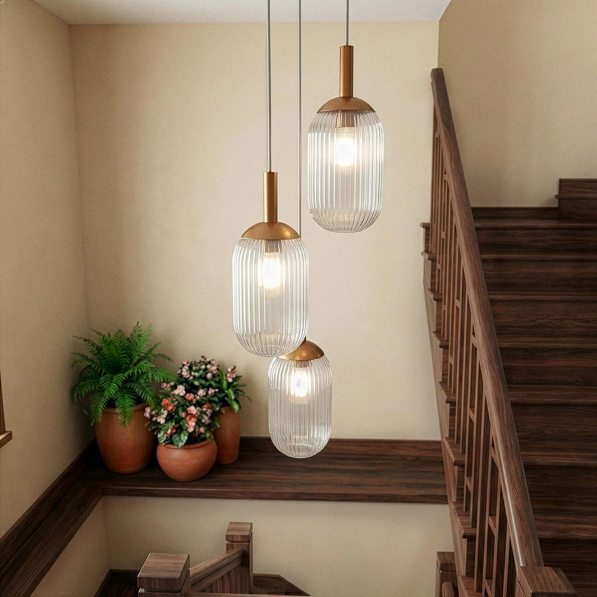 Gala Pendant Lamp - Bronze and Clear from Ashcroft Furniture - Luna Furniture