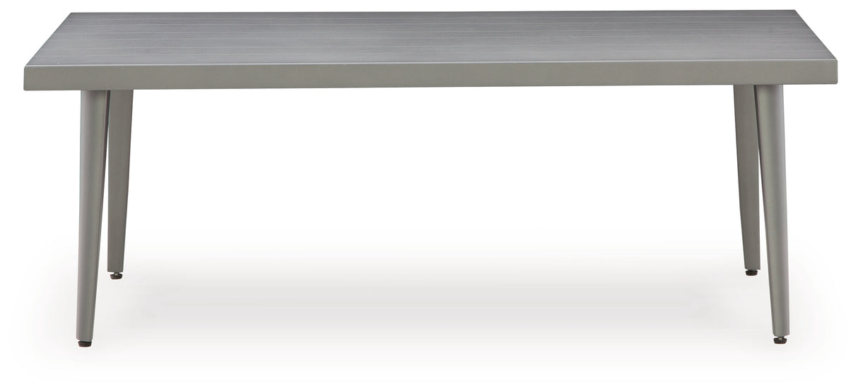 Gali Gray/Blue Outdoor Sofa/Chairs/Table Set (Set of 4) from Ashley - Luna Furniture