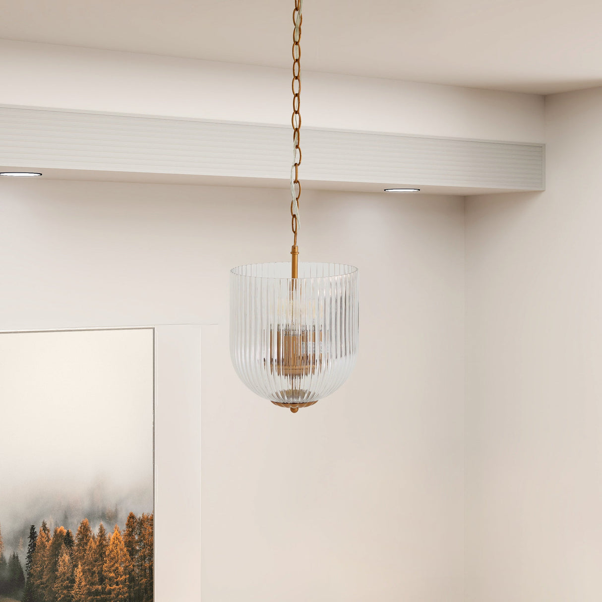 Garnet Pendant Lamp - Coarse Gold + Clear Glass from Ashcroft Furniture - Luna Furniture