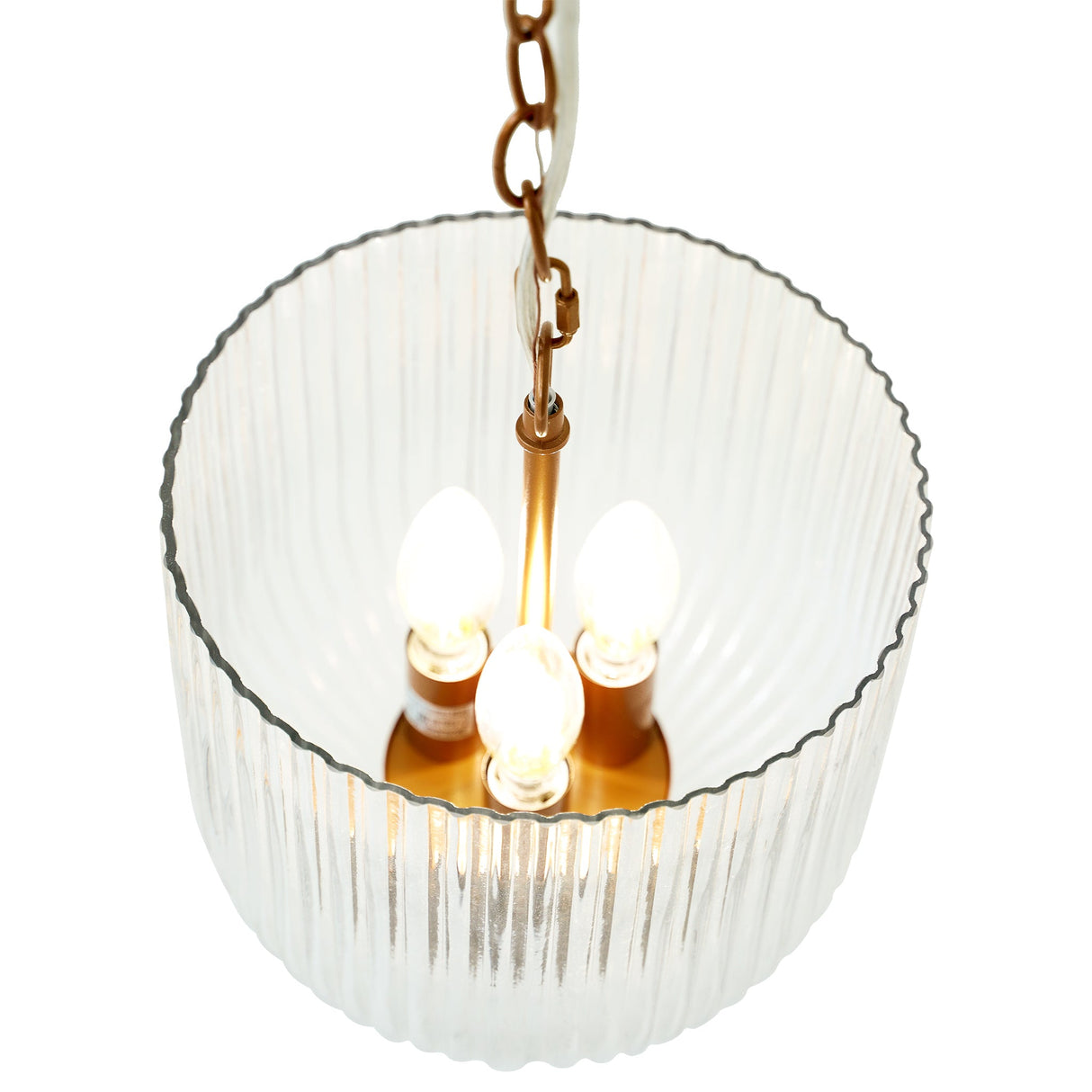 Garnet Pendant Lamp - Coarse Gold + Clear Glass from Ashcroft Furniture - Luna Furniture
