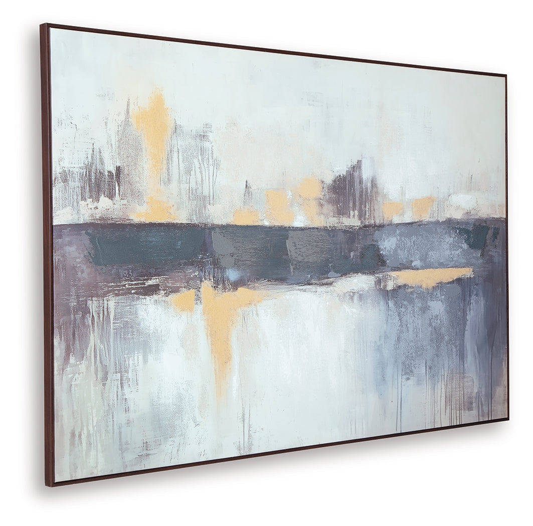 Gatesford Blue/White/Tan Wall Art from Ashley - Luna Furniture