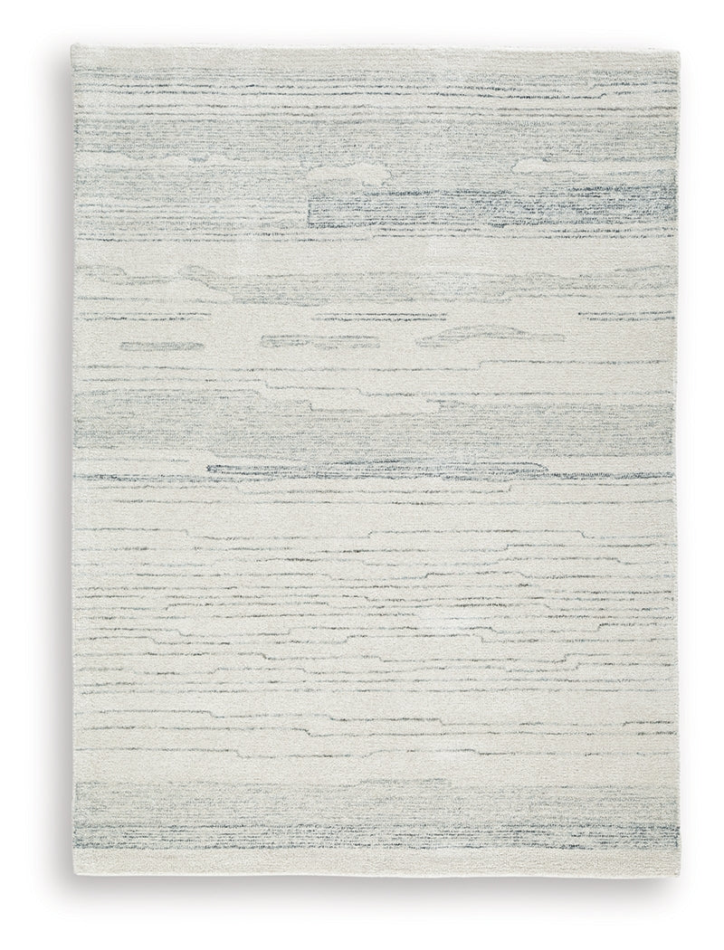 Genemost Ivory/Blue Medium Rug from Ashley Furniture - Luna Furniture