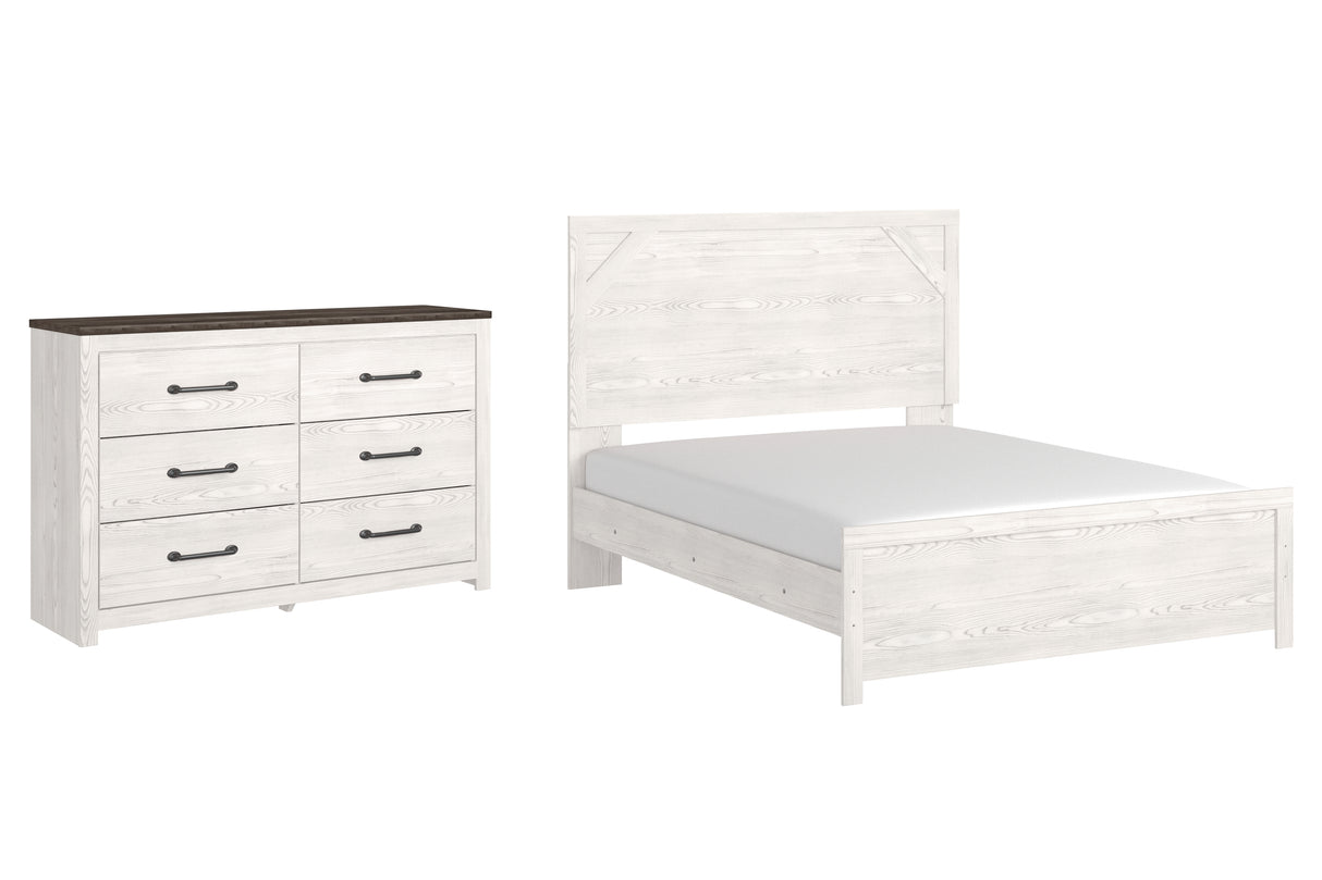 Gerridan Queen Panel Bed with Dresser in White/Gray from Ashley - Luna Furniture