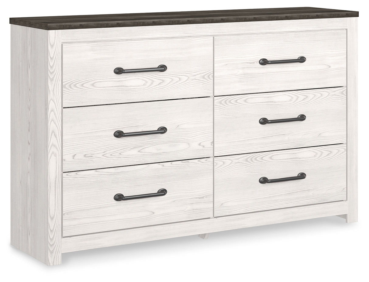 Gerridan White/Gray King Panel Bed, Dresser and 2 Nightstands from Ashley - Luna Furniture