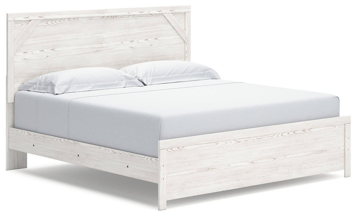 Gerridan White/Gray King Panel Bed, Dresser and 2 Nightstands from Ashley - Luna Furniture