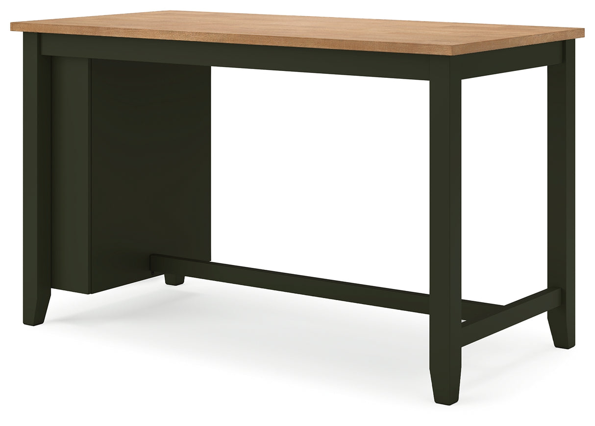Gesthaven Natural/Green Counter Height Dining Table and 2 Barstools from Ashley - Luna Furniture