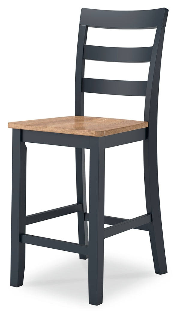 Gesthaven Counter Height Dining Table and 4 Barstools in Natural/Blue from Ashley - Luna Furniture