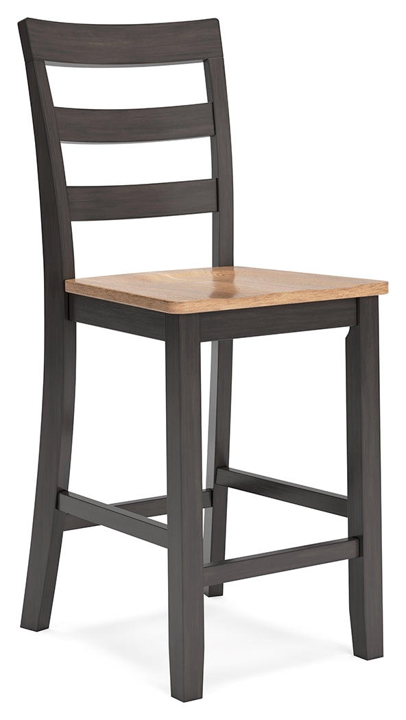 Gesthaven Natural/Brown Counter Height Dining Table and 4 Barstools from Ashley - Luna Furniture
