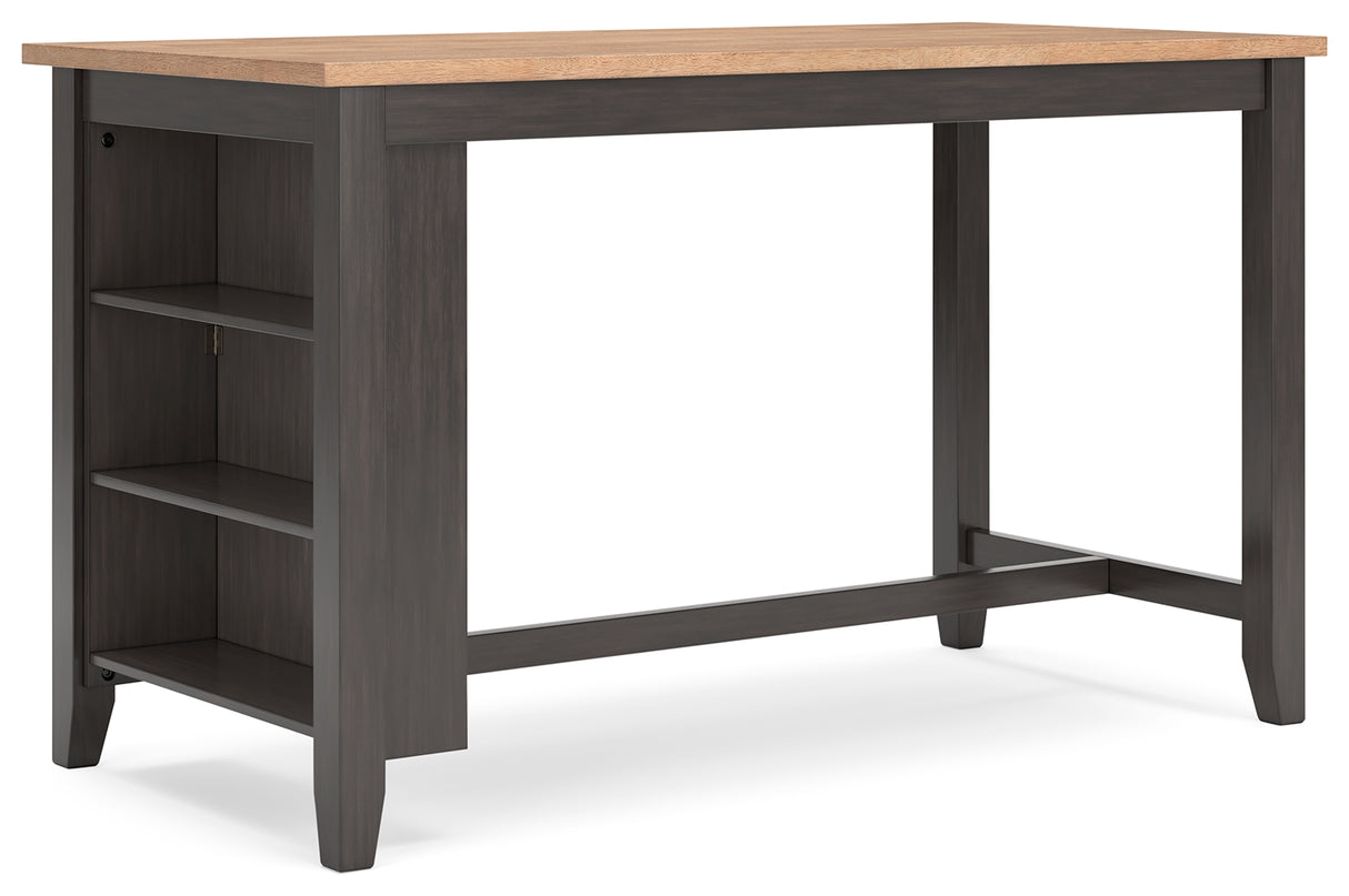 Gesthaven Natural/Brown Counter Height Dining Table and 4 Barstools from Ashley - Luna Furniture