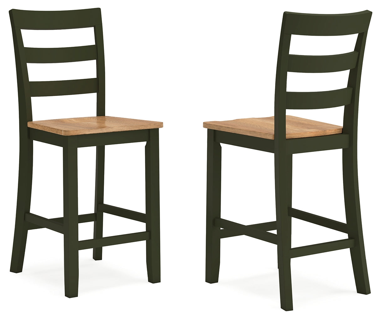 Gesthaven Natural/Green Counter Height Dining Table and 4 Barstools from Ashley - Luna Furniture