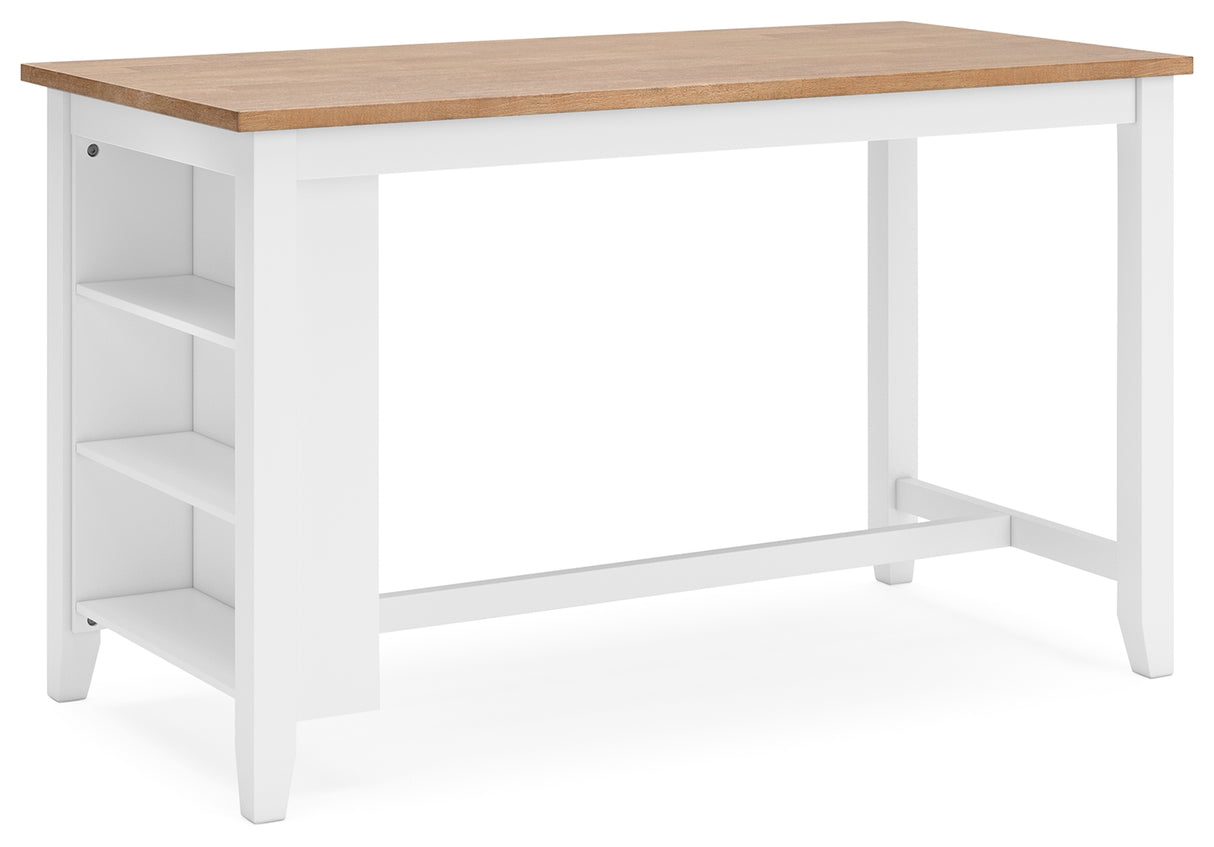 Gesthaven Natural/White Counter Height Dining Table and 4 Barstools from Ashley - Luna Furniture