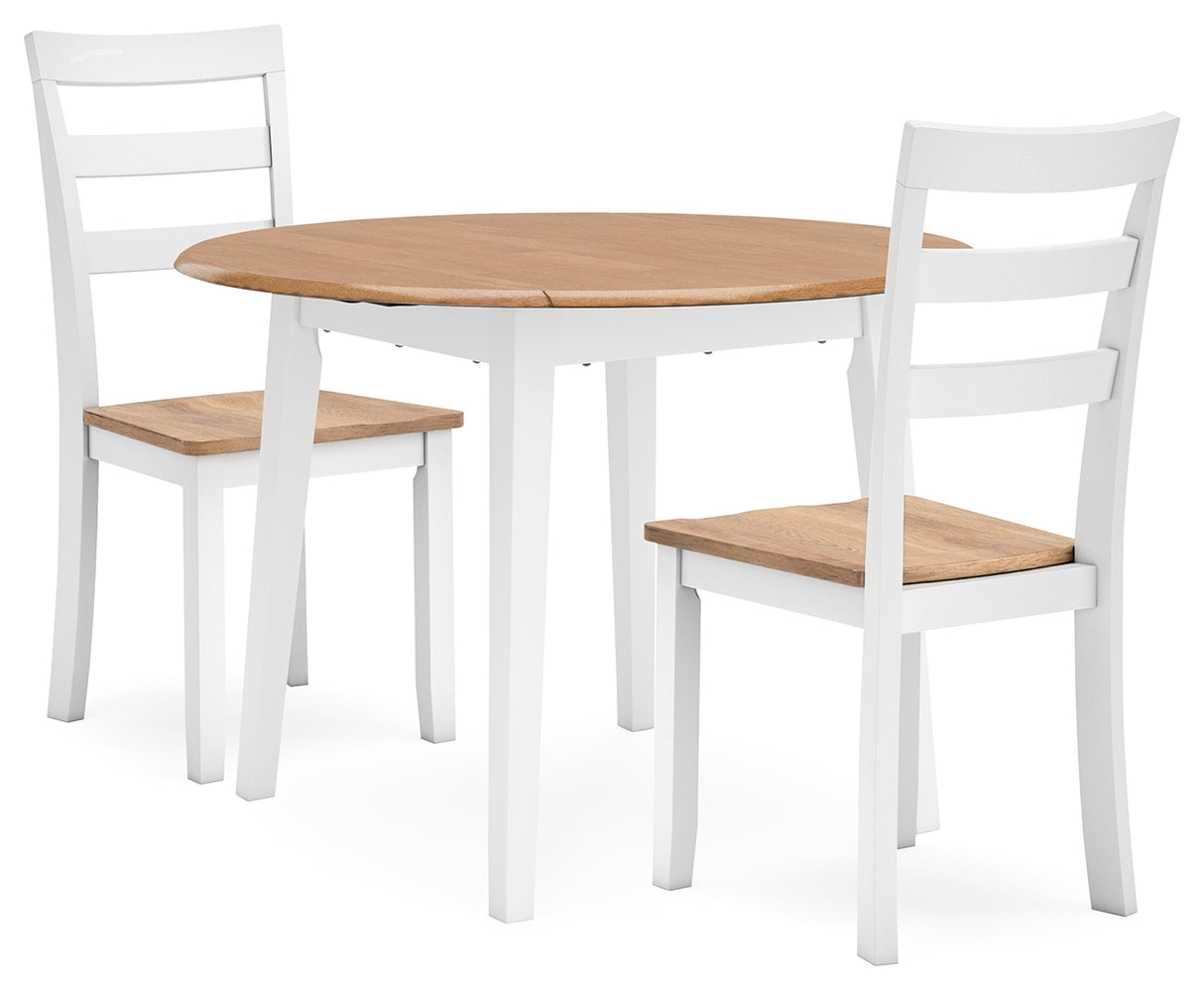 Gesthaven Natural/White Dining Table and 2 Chairs from Ashley - Luna Furniture