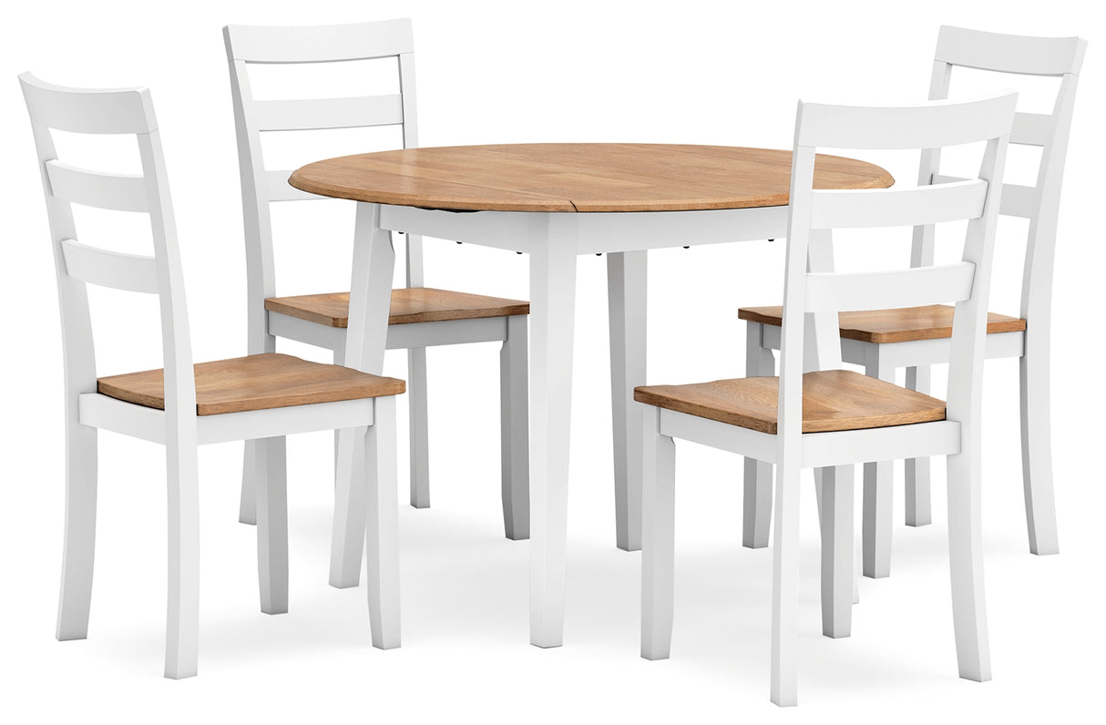 Gesthaven Natural/White Dining Table and 4 Chairs from Ashley - Luna Furniture