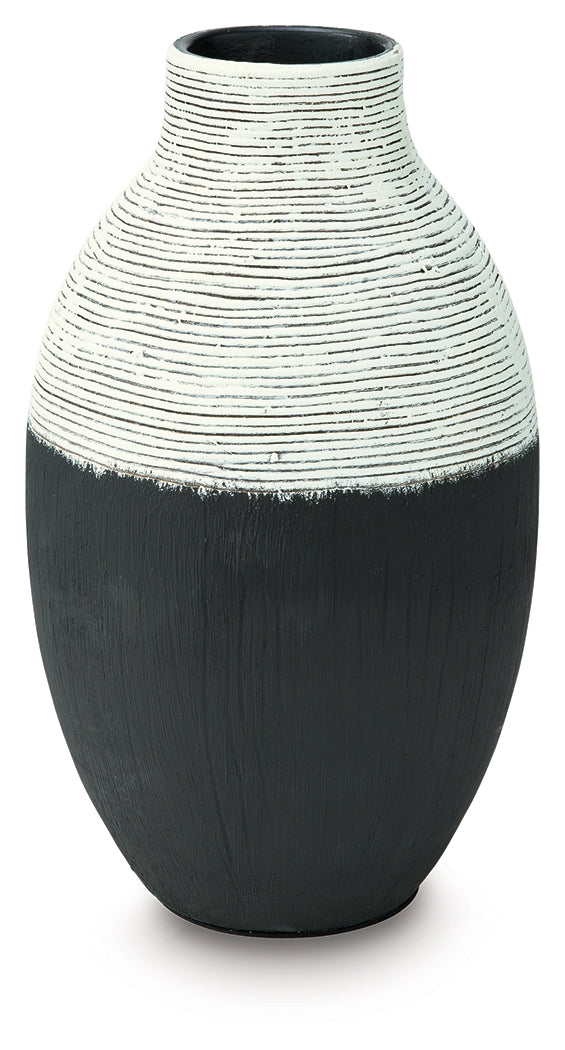 Girtha Antique White/Black Vase from Ashley Furniture - Luna Furniture