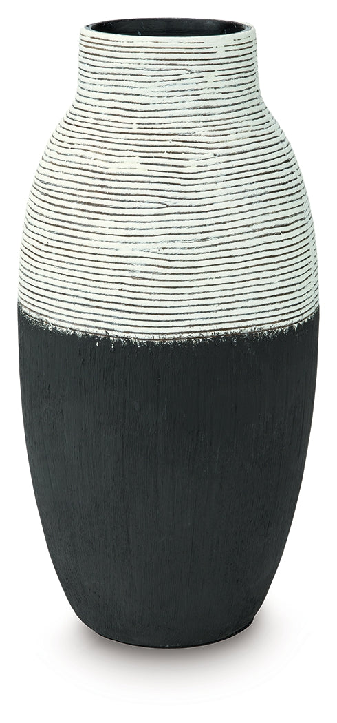Girtha Antique White/Black Vase from Ashley Furniture - Luna Furniture