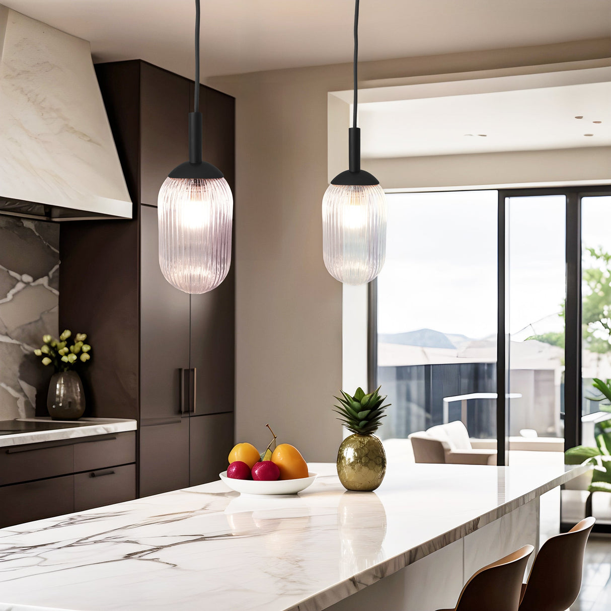 Giza Pendant Lamp - Black and Clear from Ashcroft Furniture - Luna Furniture