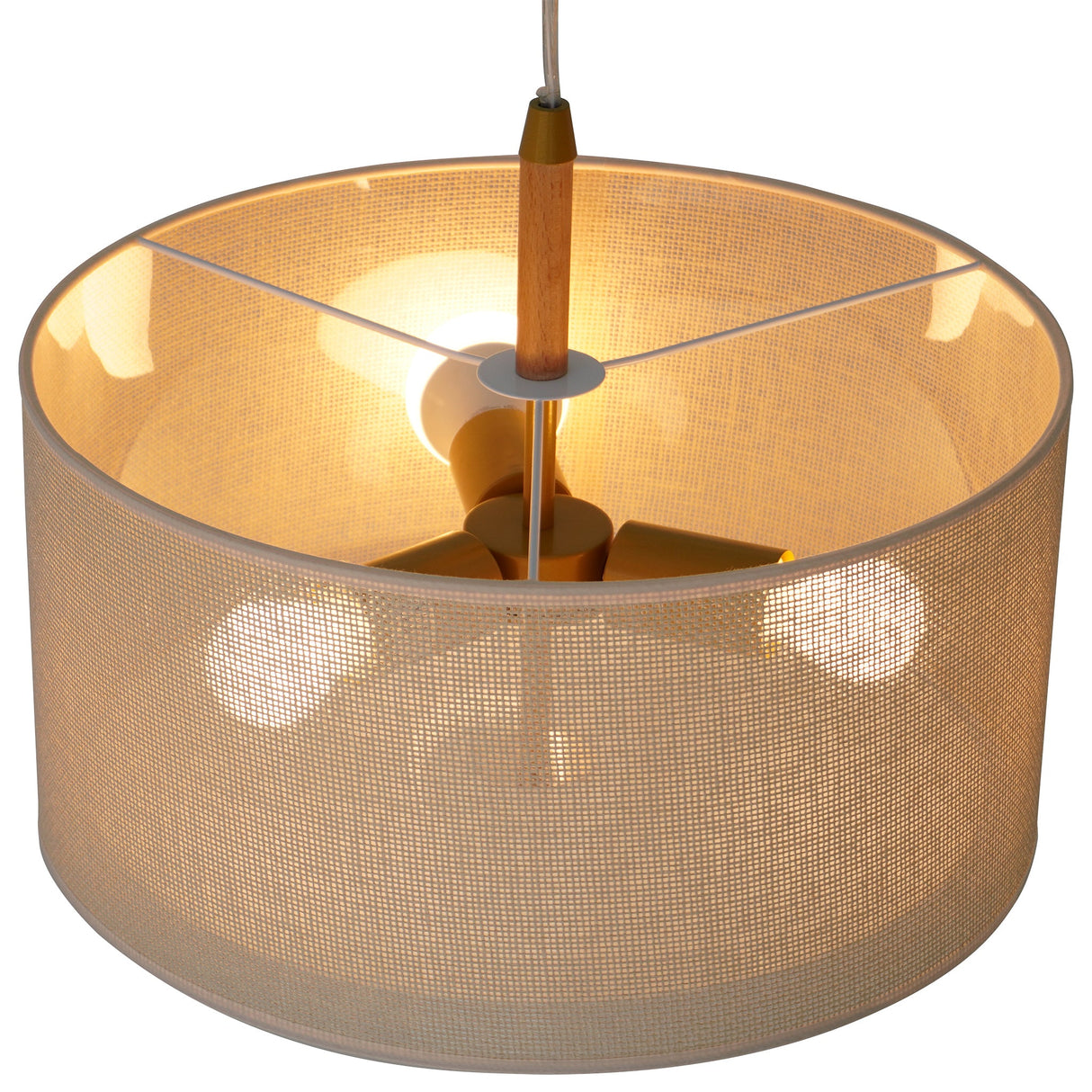 Glacier Pendant Lamp - Oak + Natural + Gold from Ashcroft Furniture - Luna Furniture