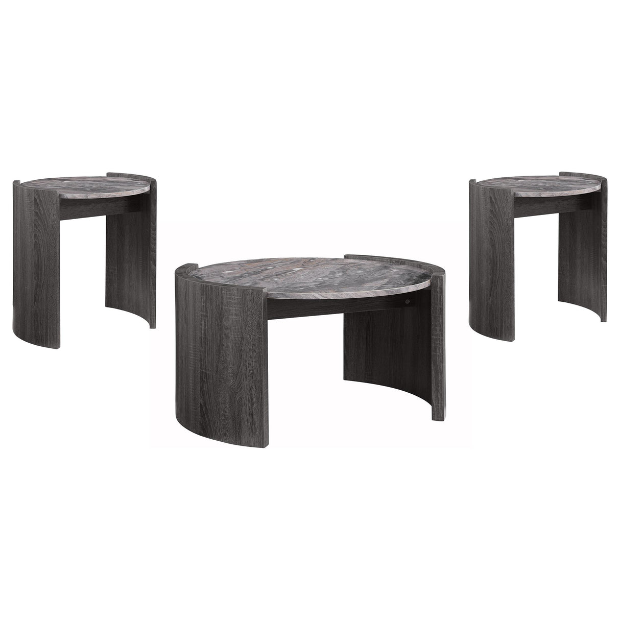 Gladstone Distressed Gray 3-Piece Coffee and End Table Set from Coaster - Luna Furniture