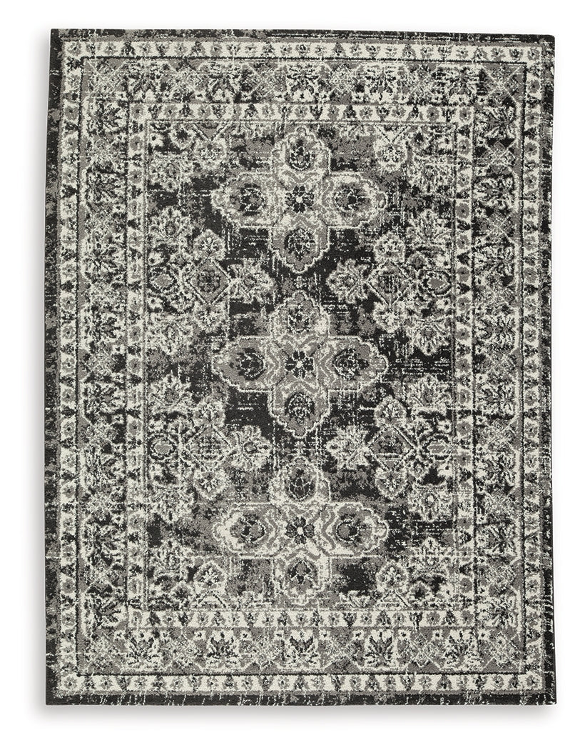 Glennisman Black/Gray/Ivory Large Rug from Ashley - Luna Furniture