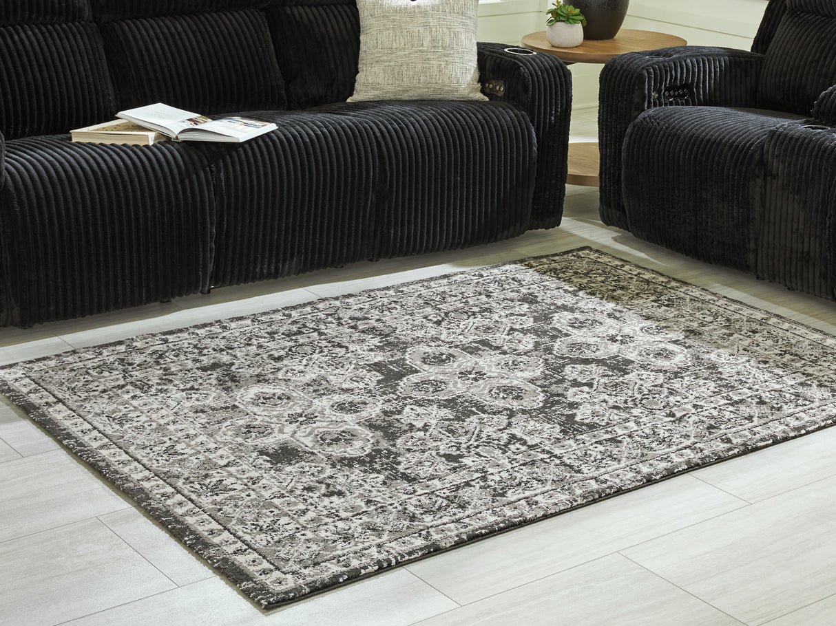 Glennisman Black/Gray/Ivory Medium Rug from Ashley - Luna Furniture