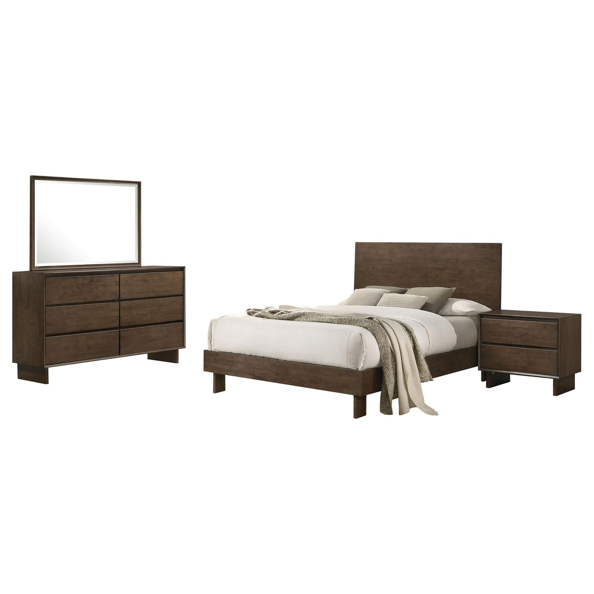 Glenwood Warm Brown 4-Piece Queen Bedroom Set from Coaster - Luna Furniture
