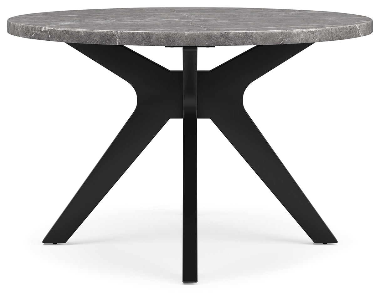 Glinari Dining Table and 4 Chairs in Taupe/Black from Ashley - Luna Furniture