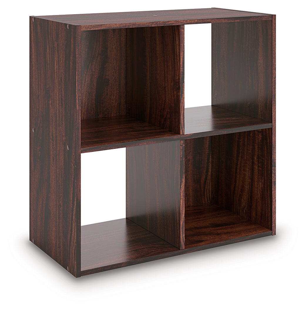 Glosmount Cherry/Light Brown Four Cube Organizer from Ashley - Luna Furniture