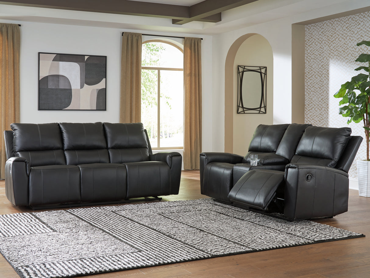 Glossmore Sofa and Loveseat in Black from Ashley - Luna Furniture