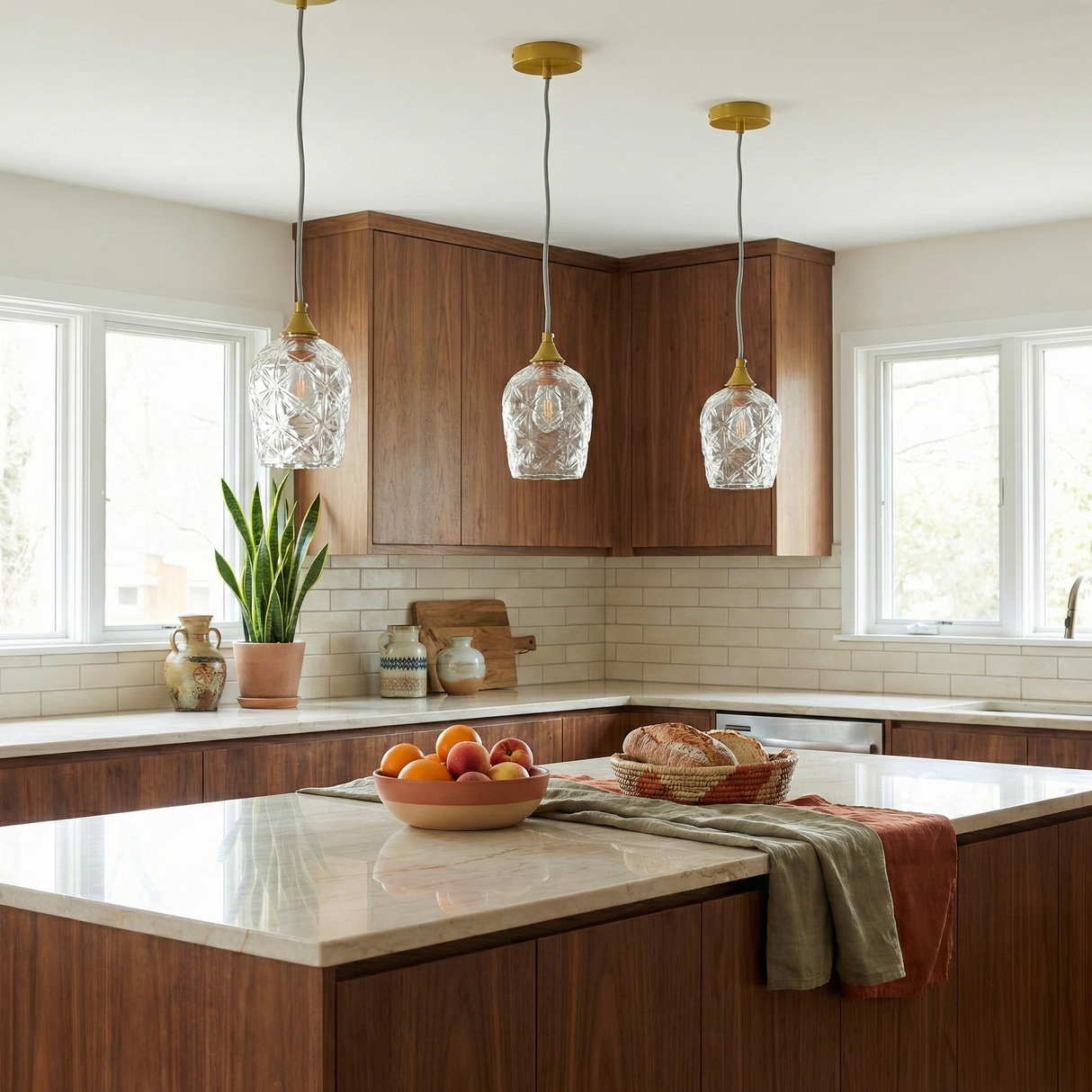 Glowline Pendant Lamp - Gold and Clear from Ashcroft Furniture - Luna Furniture
