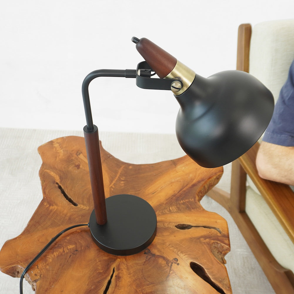 GlowLite Black Table Lamp with Cone Shade from Ashcroft Furniture - Luna Furniture