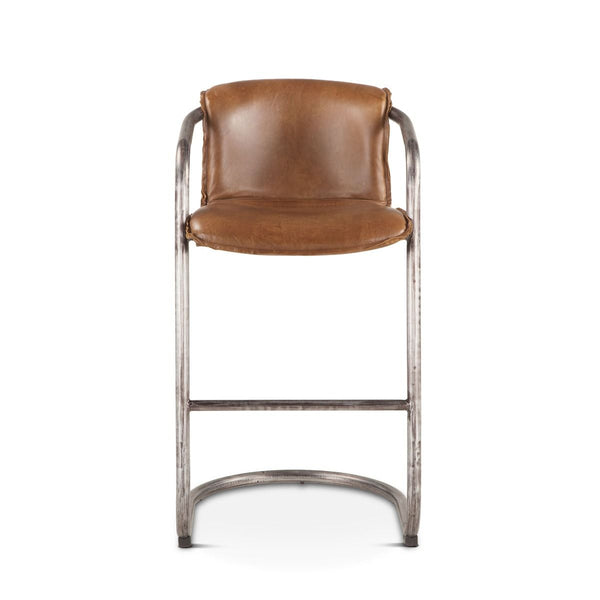 Portofino 22" Bar Chair in Berham Chestnut Leather, Set of 2