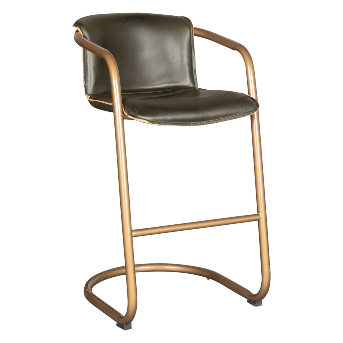 Portofino 22" Bar Chair in Emerald Green Leather, Set of 2 from Home Trends & Design - Luna Furniture