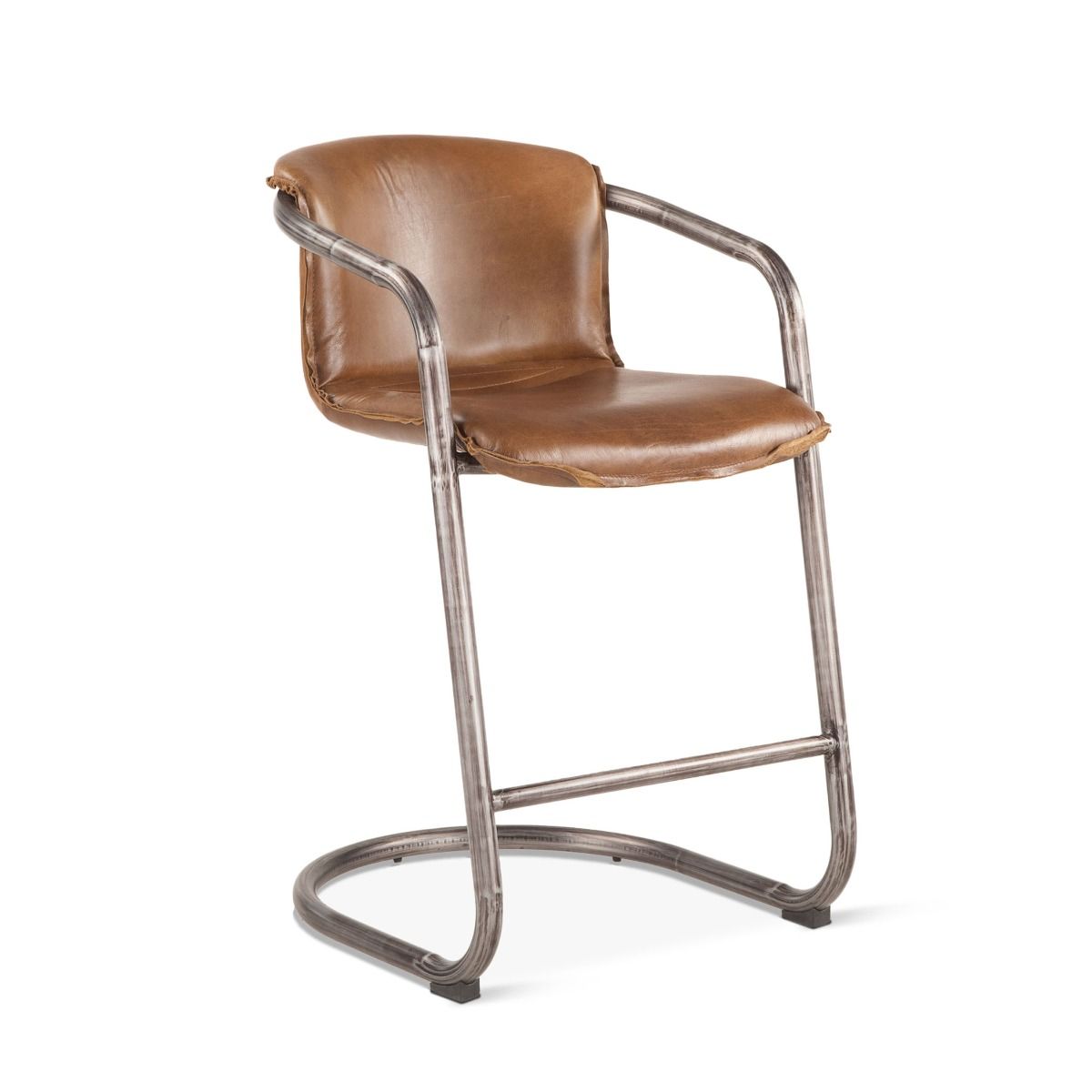 Portofino 22" Counter Chair in Berham Chestnut Top Grain Leather, Set of 2 from Home Trends & Design - Luna Furniture