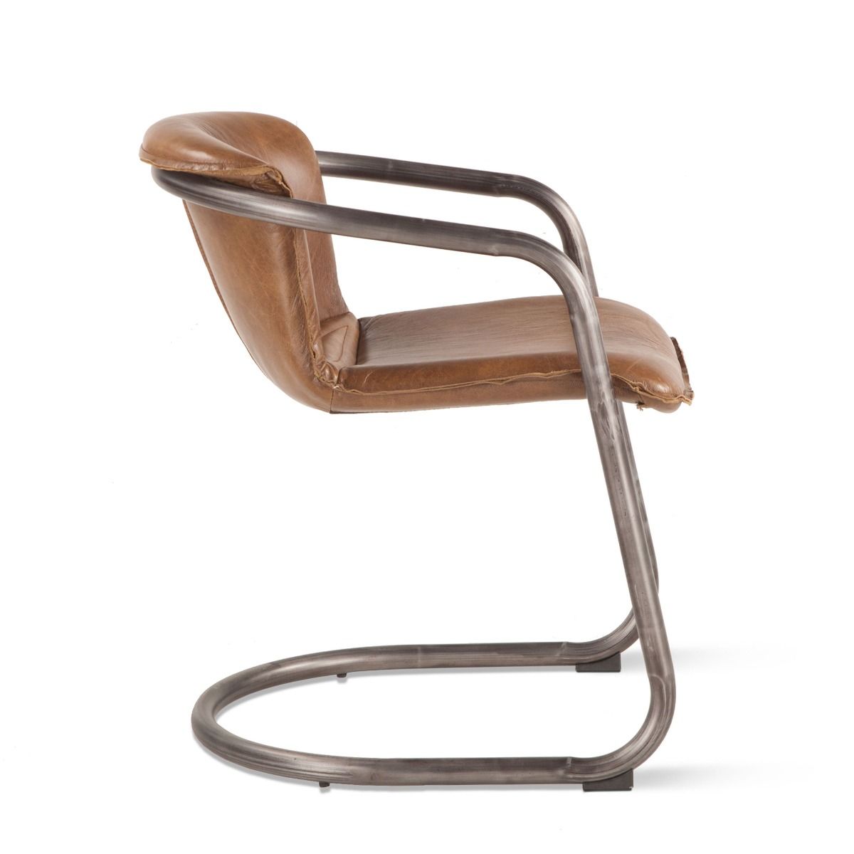 Portofino 22" Dining Chair in Berham Chestnut Leather, Set of 2 from Home Trends & Design - Luna Furniture