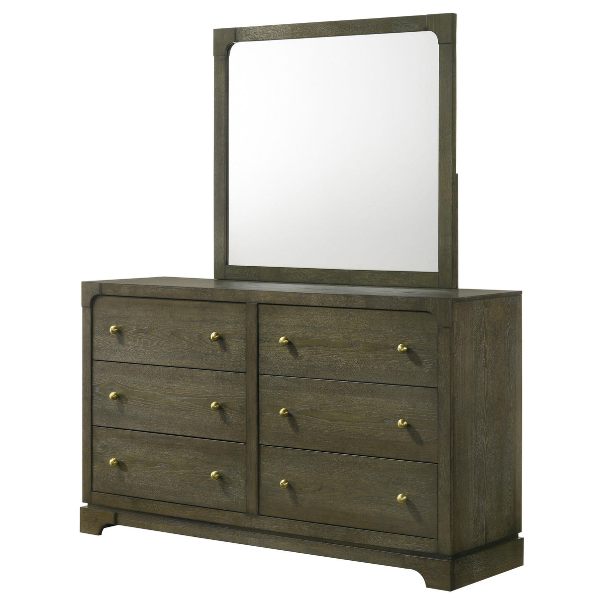 Gran Park Dark Cocoa 6-Drawer Dresser and Mirror from Coaster - Luna Furniture