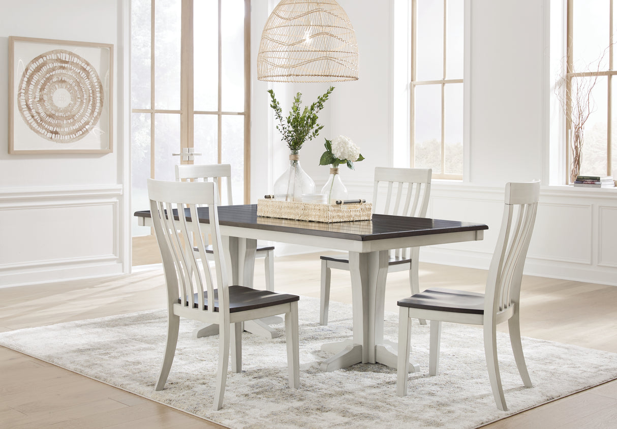Darborn Gray/Brown Dining Table and 4 Chairs from Ashley - Luna Furniture