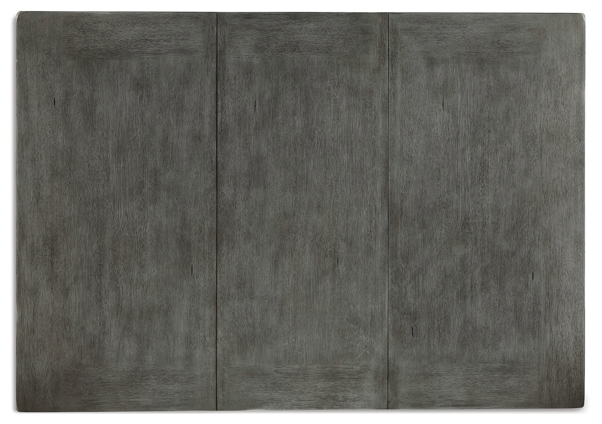 Hallanden Gray Counter Height Dining Table and 6 Barstools with Server from Ashley - Luna Furniture