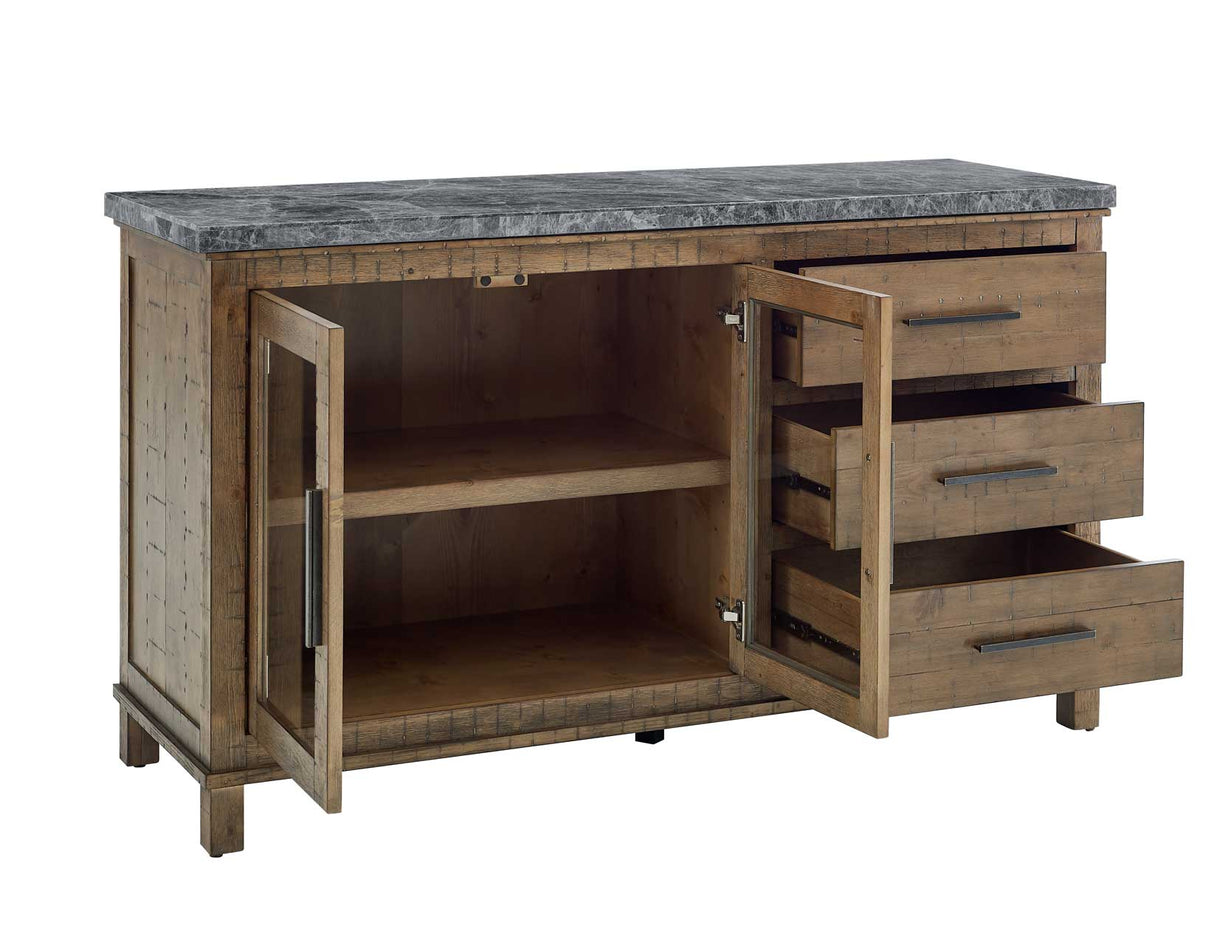 Grayson 6-Piece Marble Top Counter Storage Dining Set from Steve Silver - Luna Furniture
