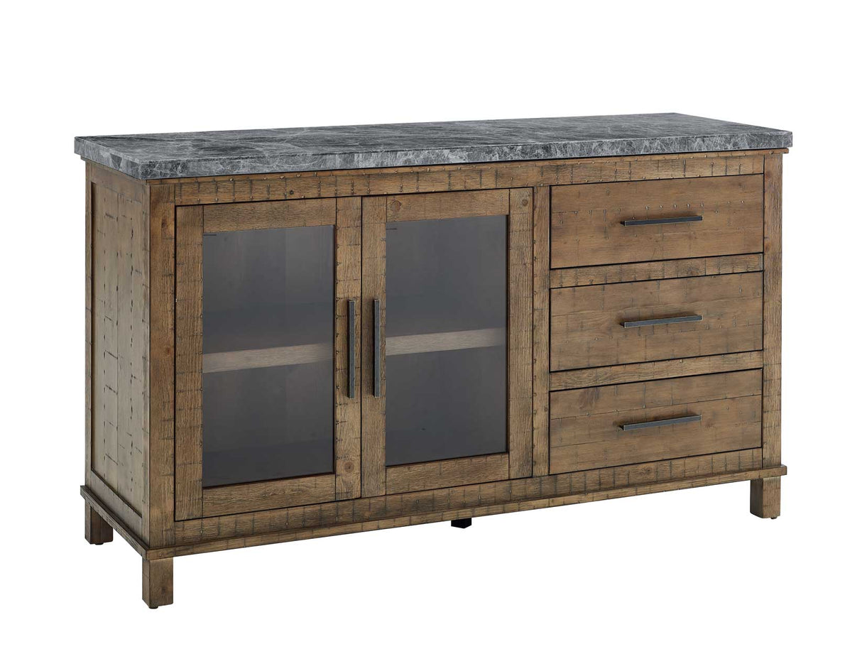 Grayson 6-Piece Marble Top Counter Storage Dining Set from Steve Silver - Luna Furniture