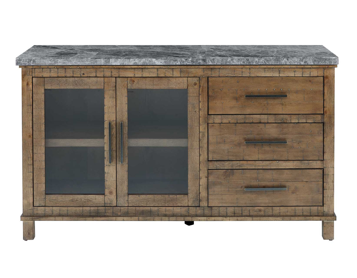Grayson 6-Piece Marble Top Counter Storage Dining Set from Steve Silver - Luna Furniture