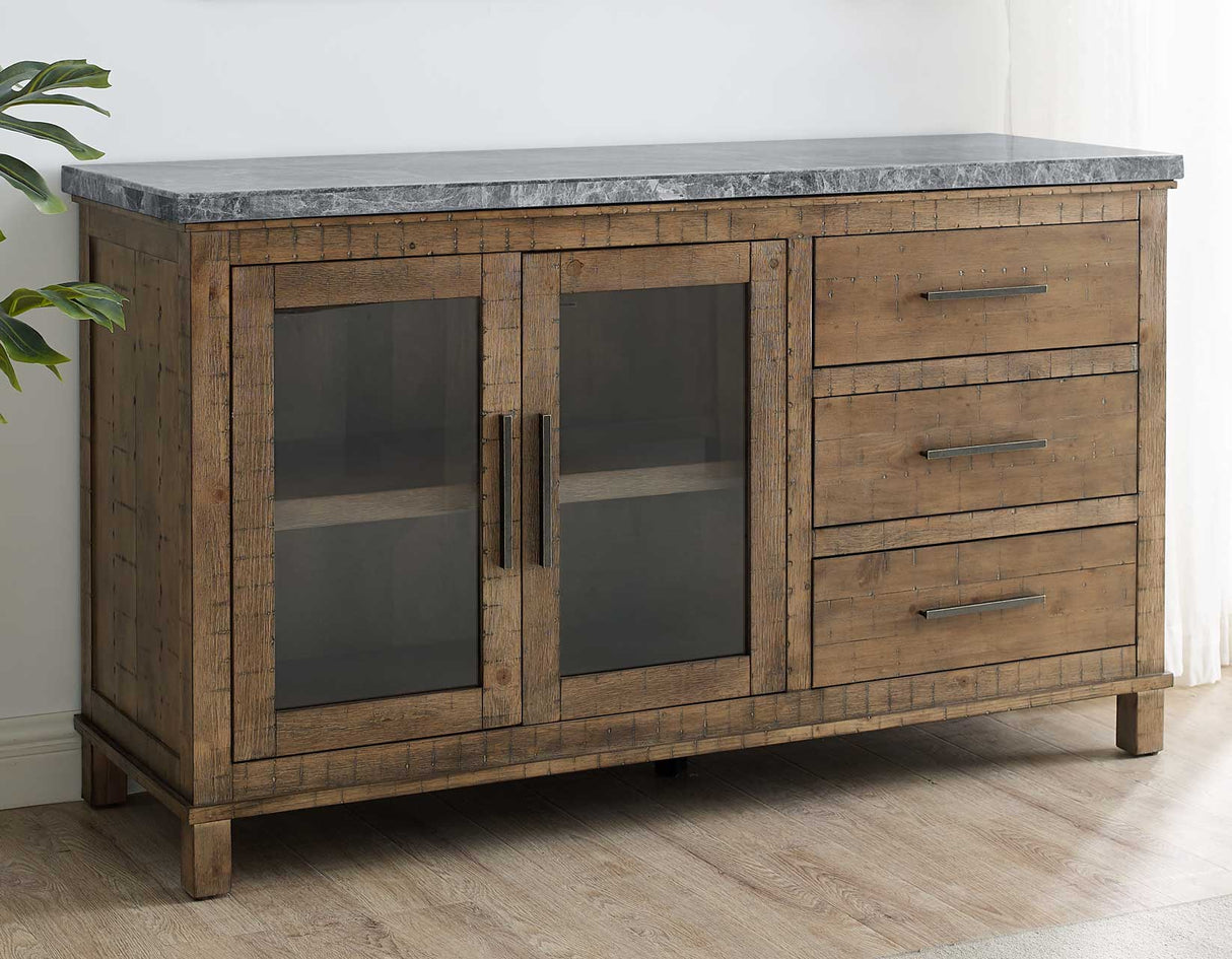 Grayson 6-Piece Marble Top Counter Storage Dining Set from Steve Silver - Luna Furniture
