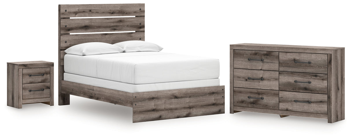 Graystorm Full Panel Bed with Dresser and Nightstand in Brown Gray from Ashley - Luna Furniture