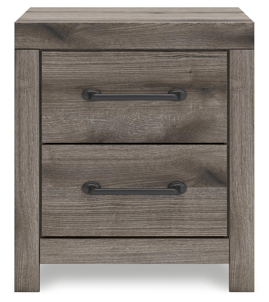 Graystorm King Panel Bed with Mirrored Dresser and Nightstand in Brown Gray from Ashley - Luna Furniture