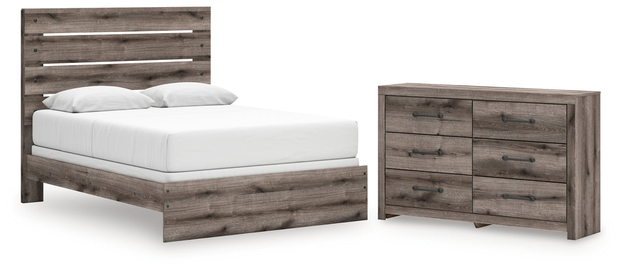 Graystorm Queen Panel Bed with Dresser in Brown Gray from Ashley - Luna Furniture