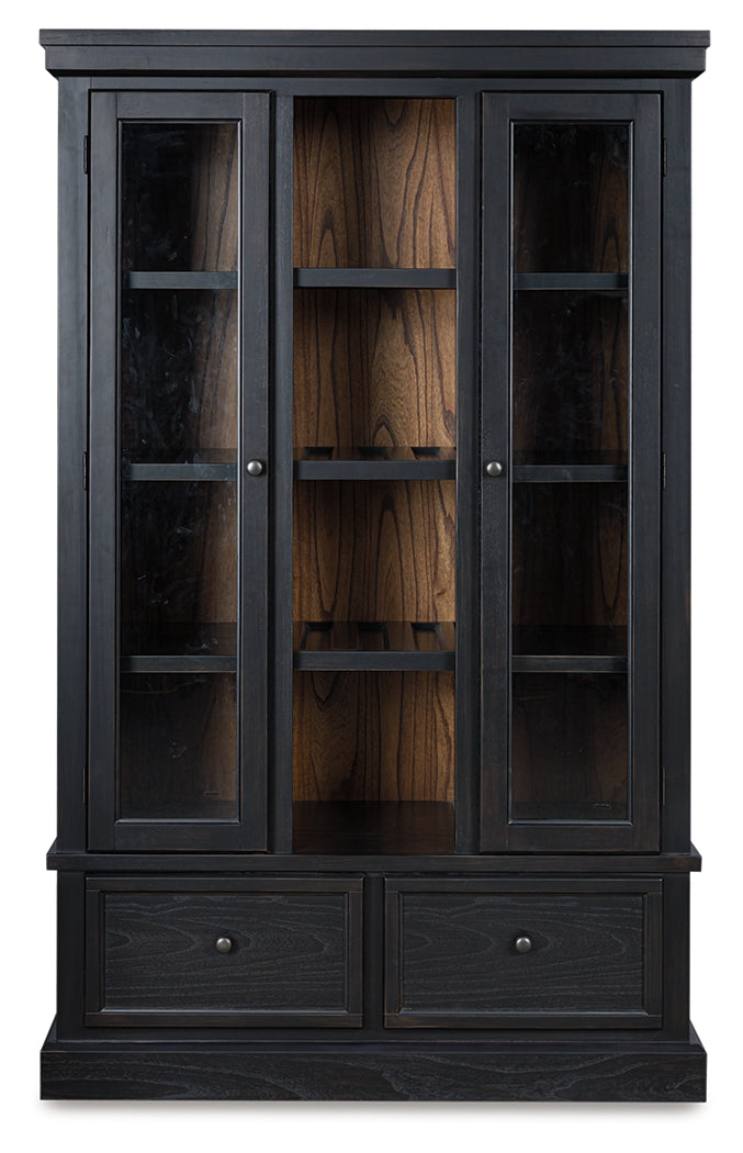 Greddinton Black/Brown Curio from Ashley - Luna Furniture