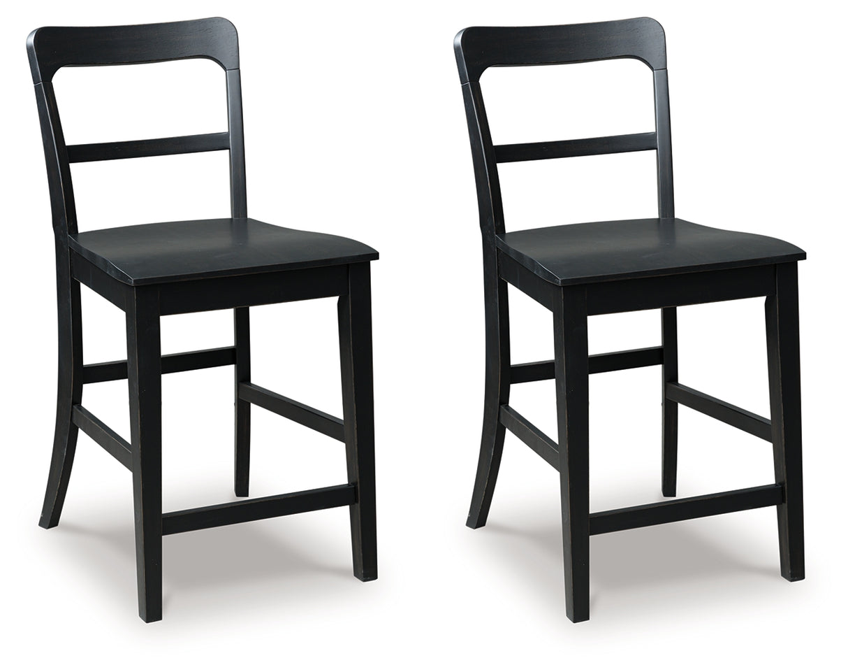 Greddinton Black Counter Height Barstool, Set of 2 from Ashley - Luna Furniture